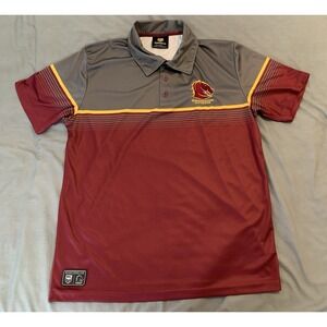 Brisbane Broncos NRL Rugby League Polo Shirt Men's Large 100% Polyester Maroon